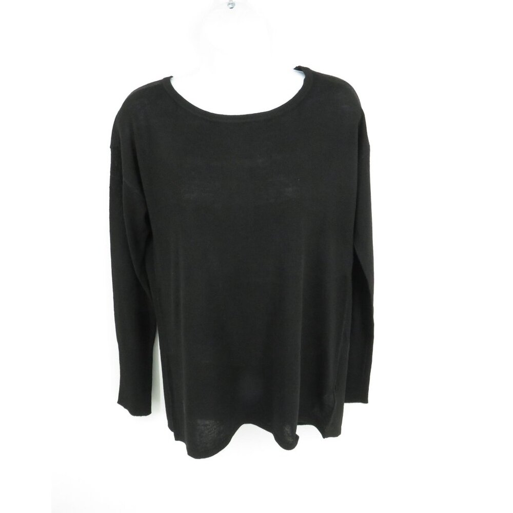 NYDJ Women's Black Button Back Boat Neck Sweater XXS NWT $99